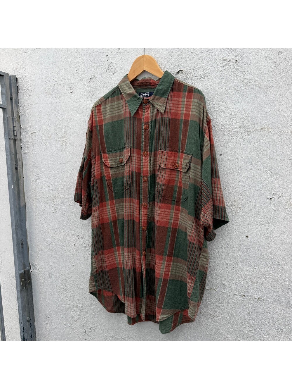Polo Ralph Lauren Plaid Shortsleeve Button Down Shirt 90s